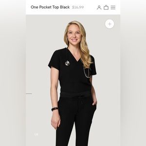 Mandala Scrub Set XS Top and Bottom in Black